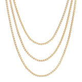 Triple Layer Thin Luciana Box Chain Necklace from eklexic