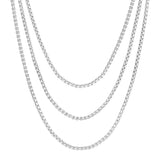 Triple Layer Thin Luciana Box Chain Necklace from eklexic