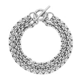 Triple Micro Royal Chain Toggle Bracelet from eklexic