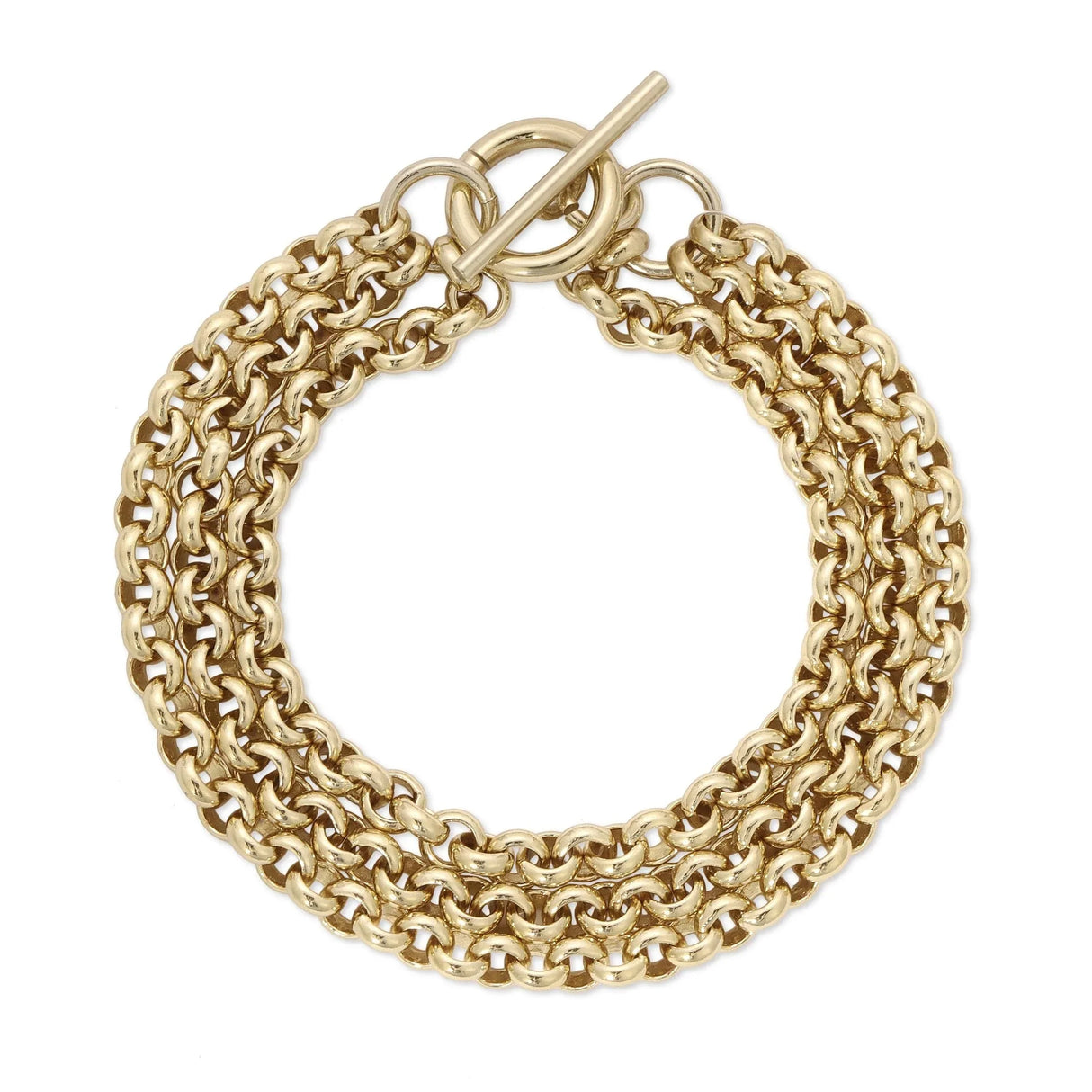 Triple Micro Royal Chain Toggle Bracelet from eklexic
