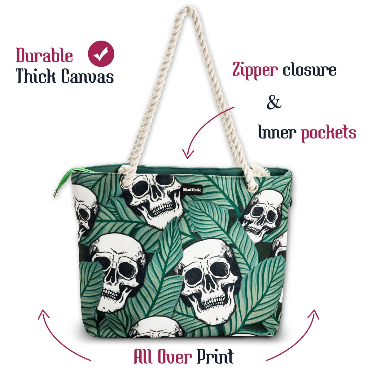 Tropic Skulls Shoulder Beach Bag From Zapps Clothing