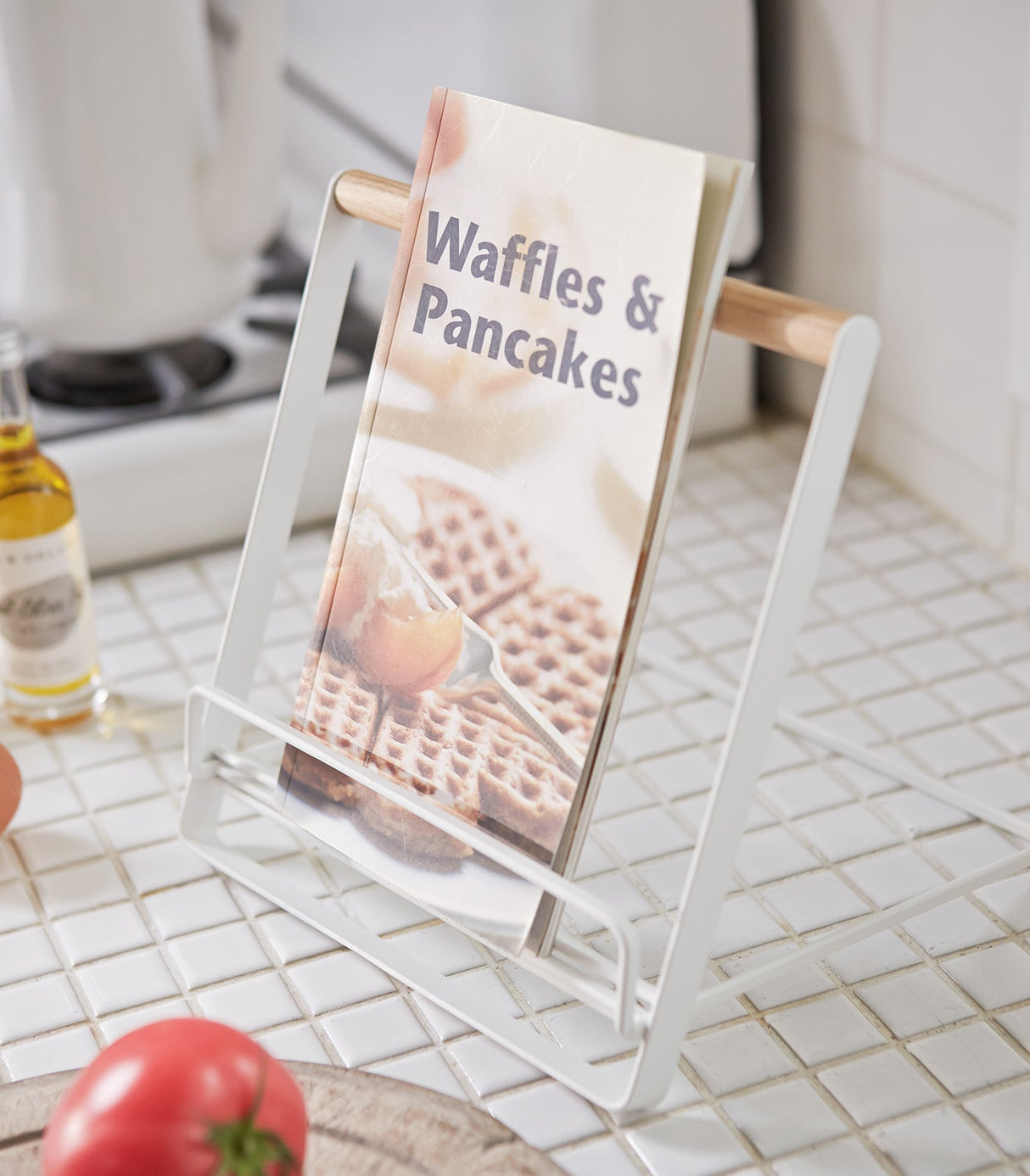 Tablet and Cookbook Stand - Steel + Wood from Yamazaki Home