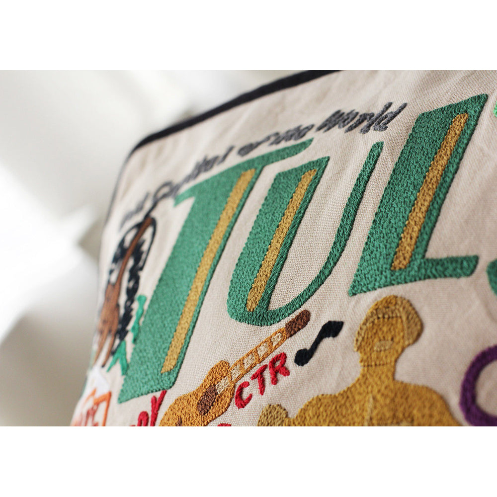 Tulsa Hand-Embroidered Pillow from Quirks!