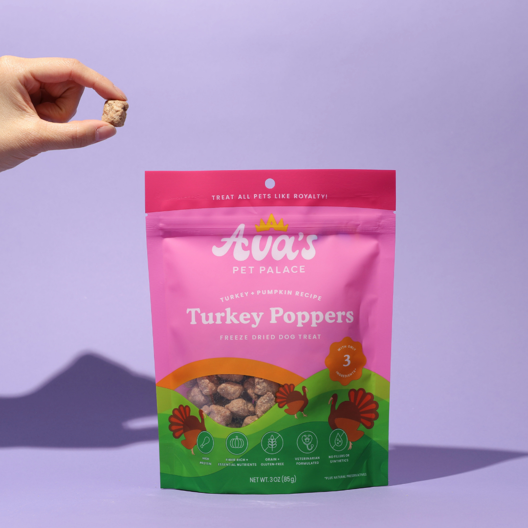 Freeze Dried Dog Treats - Turkey Poppers from Ava's Pet Palace
