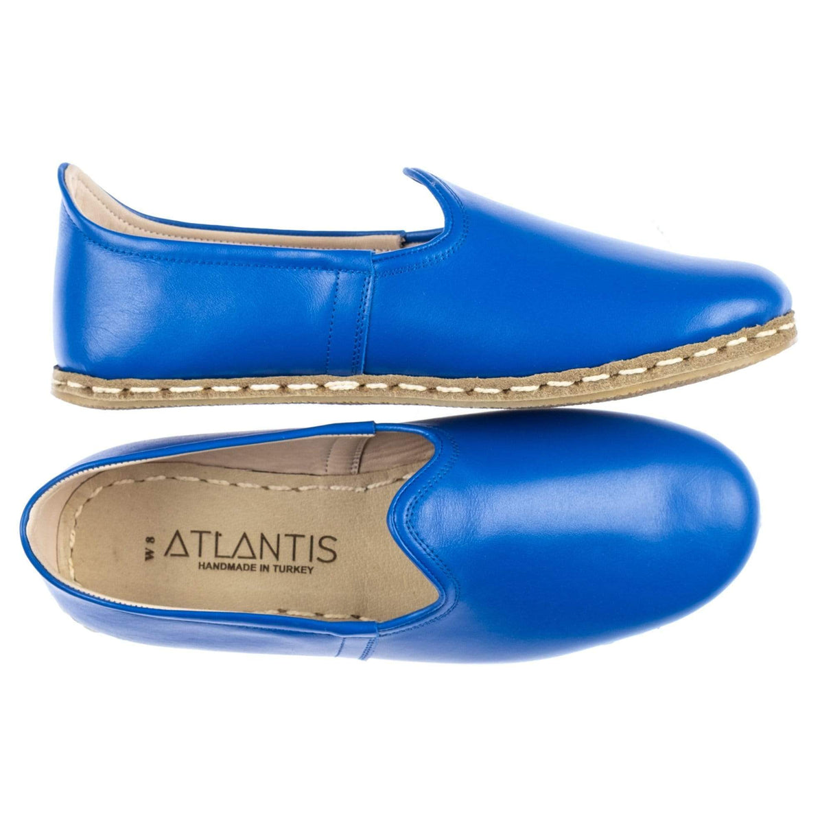 Women's Blue Slip On Shoes from Atlantis Handmade Shoes