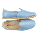 Women's Sky Blue Slip On Shoes from Atlantis Handmade Shoes