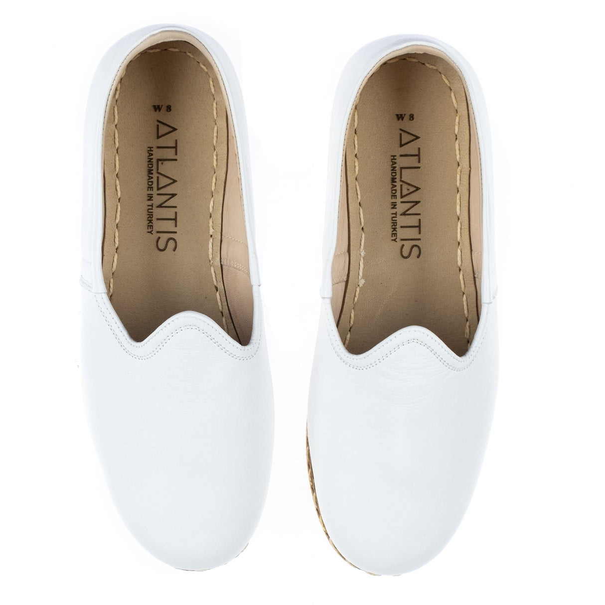 Men's White Slip On Shoes from Atlantis Handmade Shoes