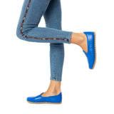 Women's Blue Slip On Shoes from Atlantis Handmade Shoes