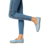 Women's Sky Blue Slip On Shoes from Atlantis Handmade Shoes