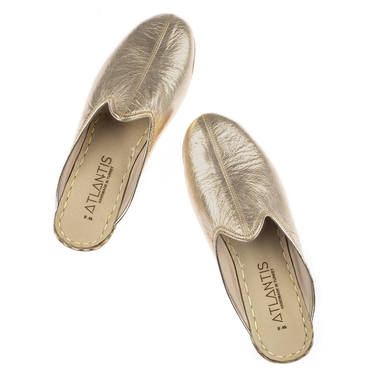 Women's Gold Slippers from Atlantis Handmade Shoes