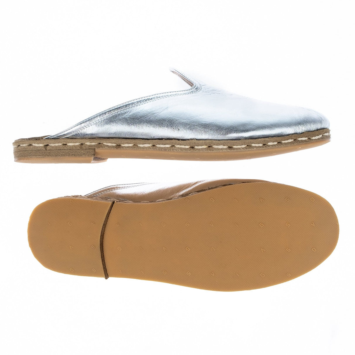 Women's Silver Slippers from Atlantis Handmade Shoes