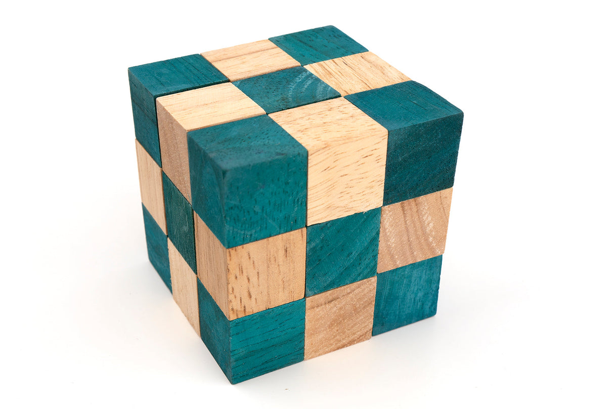 Turquoise Snake Cube Puzzle from Kubiya Games
