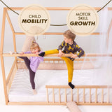 Twin Size Montessori House Bed for Kids with Fence from Goodevas