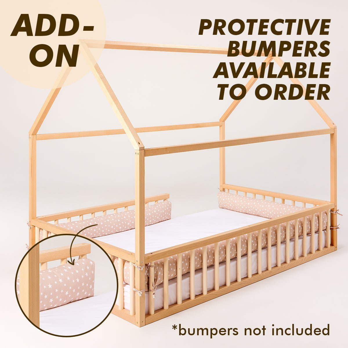 Twin Size Montessori House Bed for Kids with Fence from Goodevas