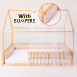 Twin Size Montessori House Bed for Kids with Fence from Goodevas