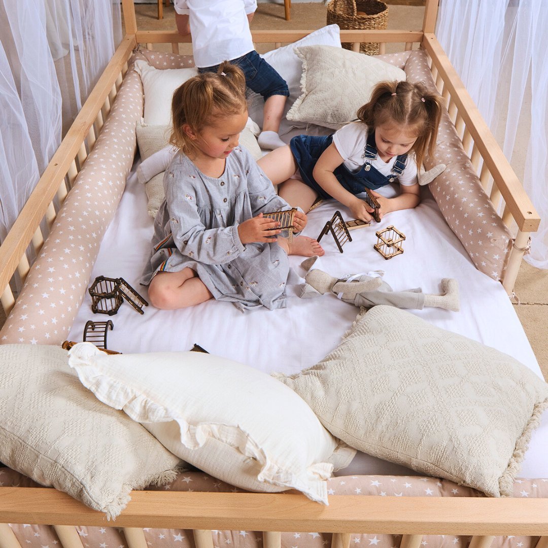 Twin Size Montessori House Bed for Kids with Fence from Goodevas