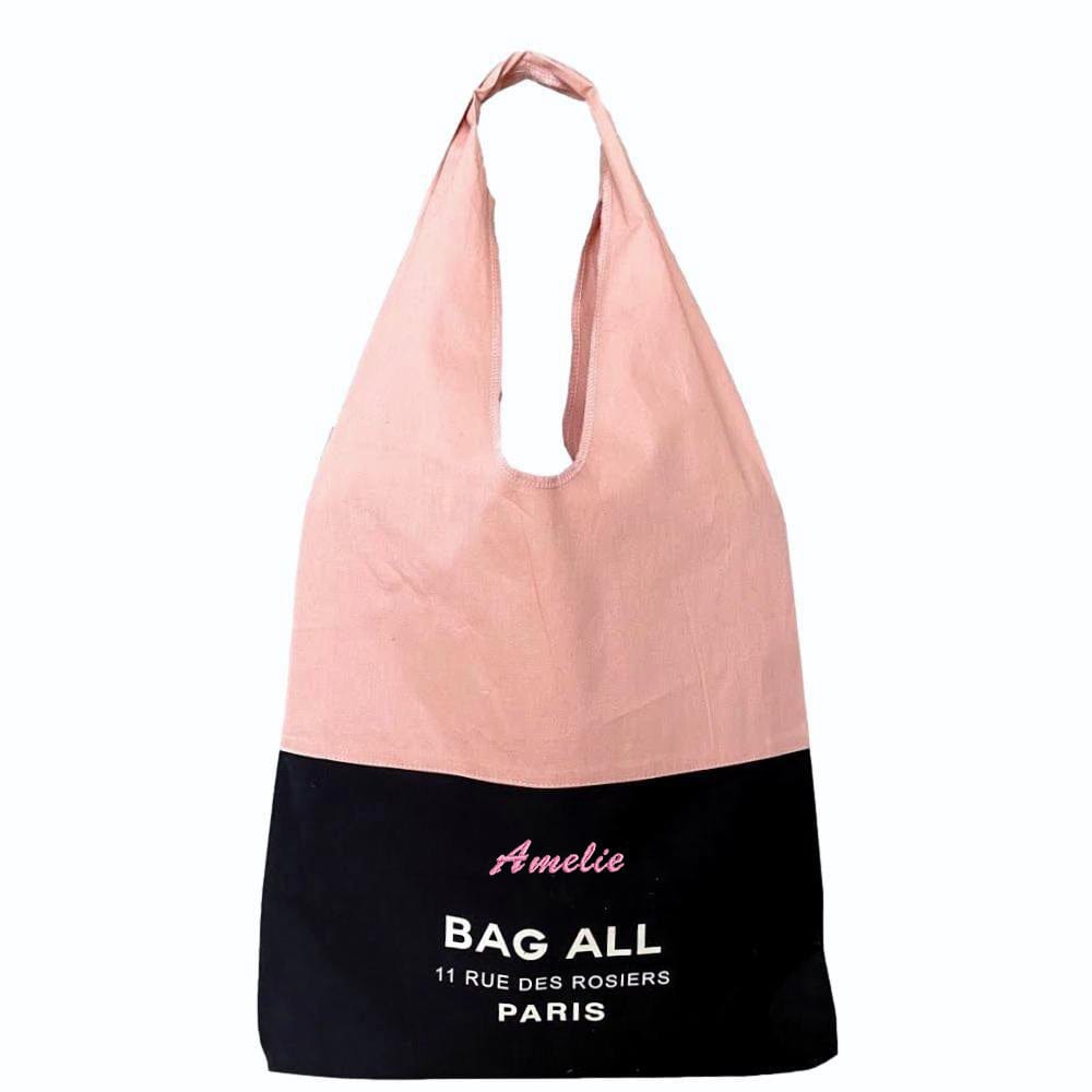 Bag-all Two Tone Tote Bag Paris, Pink/Black From Bag-all