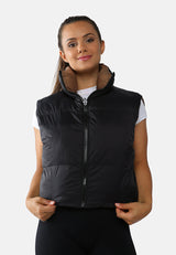 Two Way Cropped Sleeveless Puffer Jacket from London Rag International