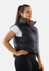 Two Way Cropped Sleeveless Puffer Jacket from London Rag International