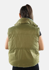 Two Way Cropped Sleeveless Puffer Jacket from London Rag International