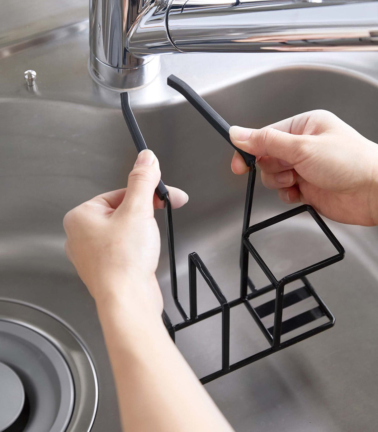 Faucet-Hanging Sponge & Brush Holder - Steel from Yamazaki Home
