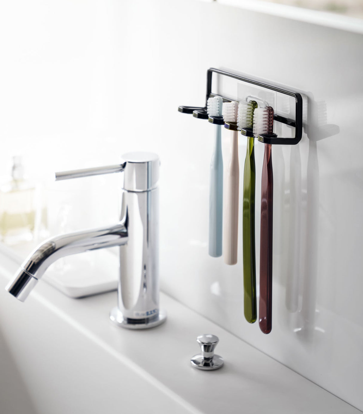 Traceless Adhesive Toothbrush Holder - Steel from Yamazaki Home