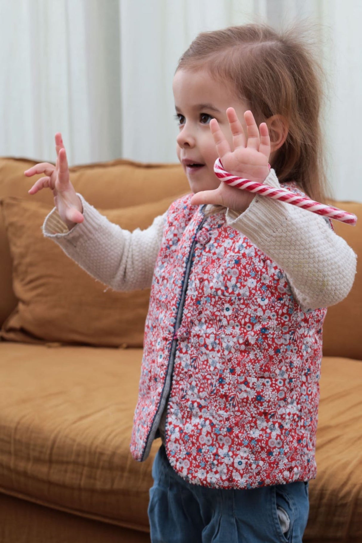 Sleeveless Kids Vest - Pomegranate & Almond from Manymoons