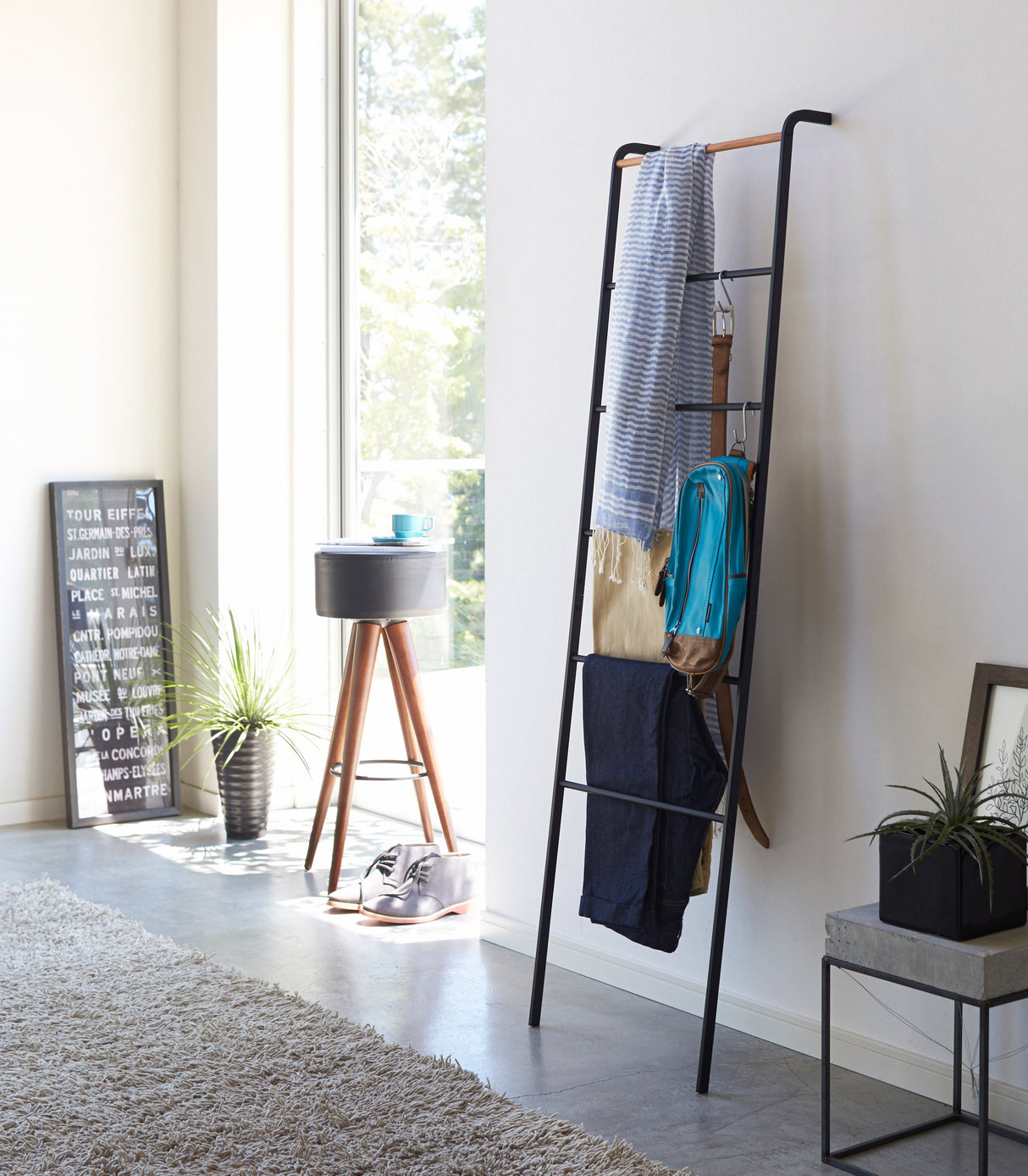 Leaning Storage Ladder - Two Styles - Steel from Yamazaki Home