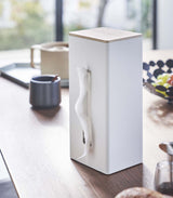 Two-Sided Tissue Case - Steel + Wood from Yamazaki Home