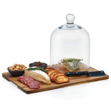 Libbey Acaciawood 4-Piece Cheese Board Serving Set with Glass Dome from Libbey