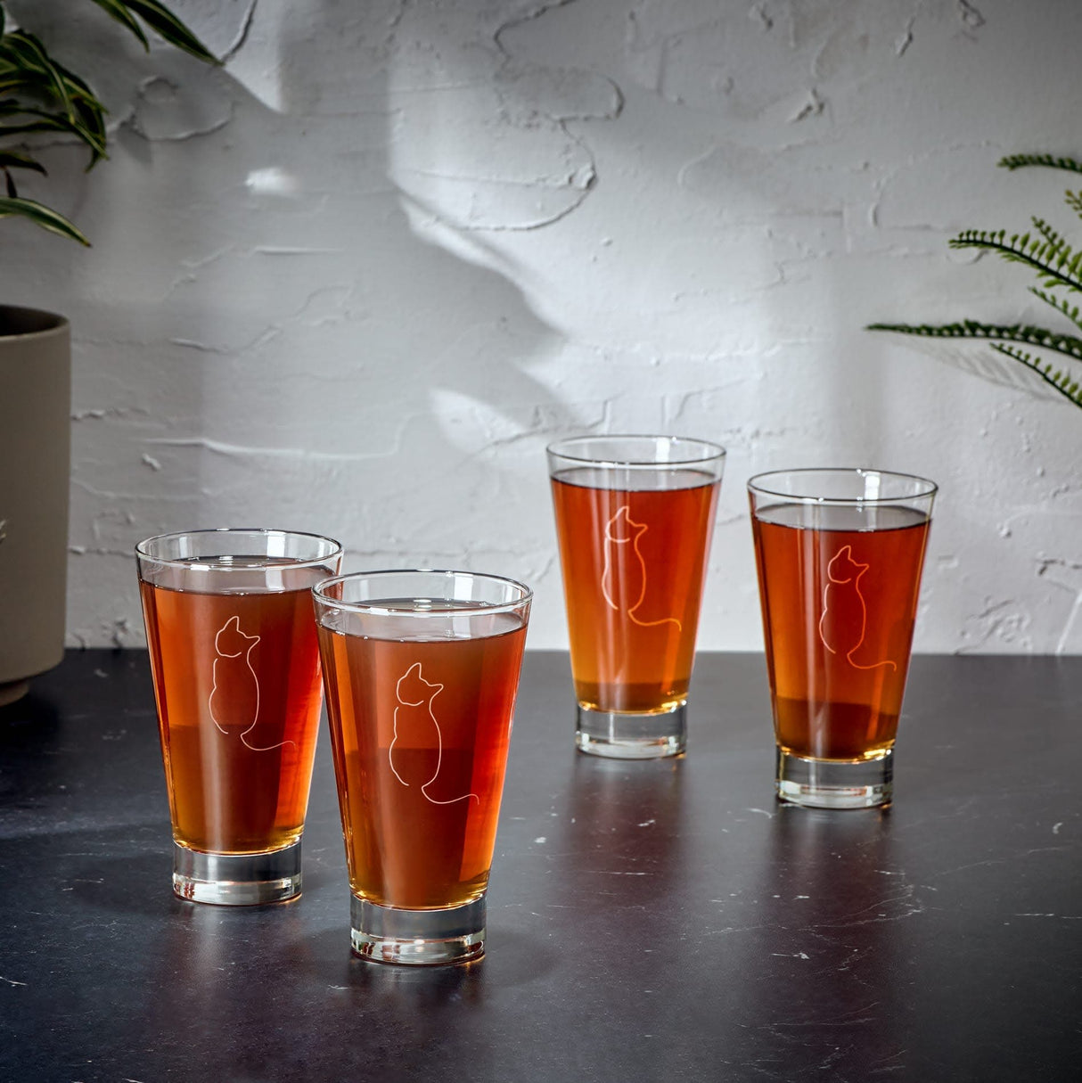 Libbey Modern Pets Simon Hi-Ball Glasses, 14-ounce, Set of 4 from Libbey