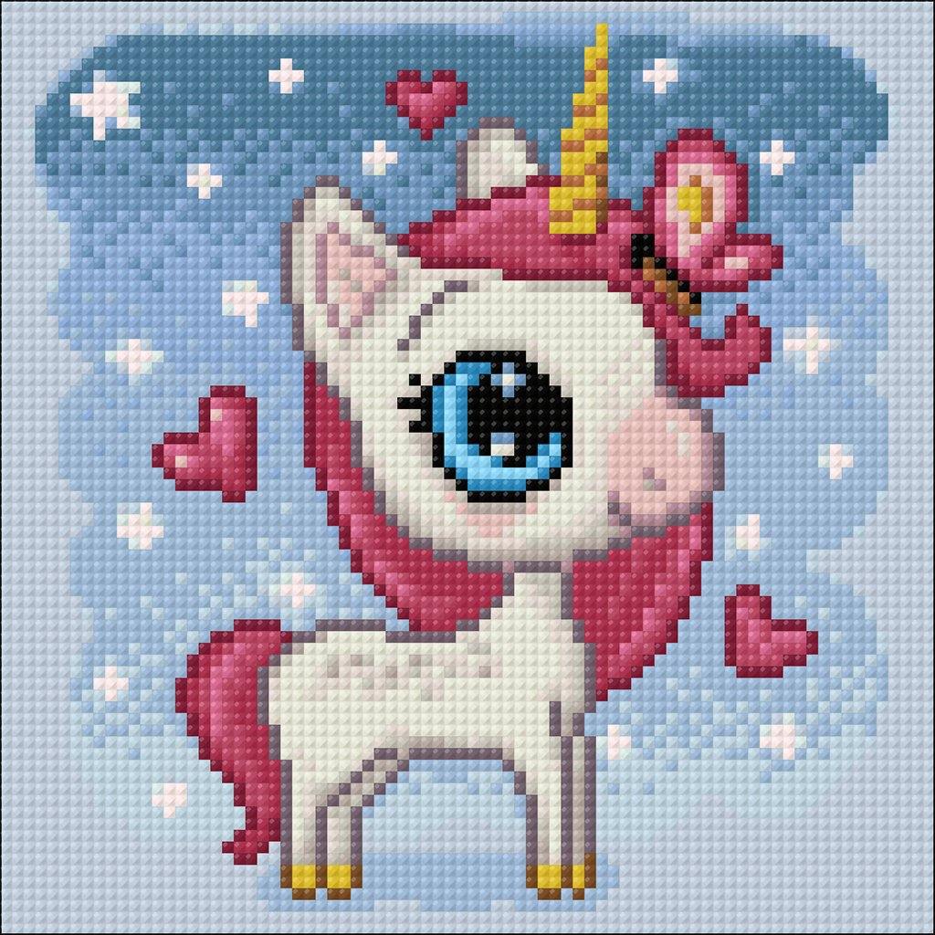 Unicorn in Love CS2530 7.9 x 7.9 inches Crafting Spark Diamond Painting Kit from Wizardi