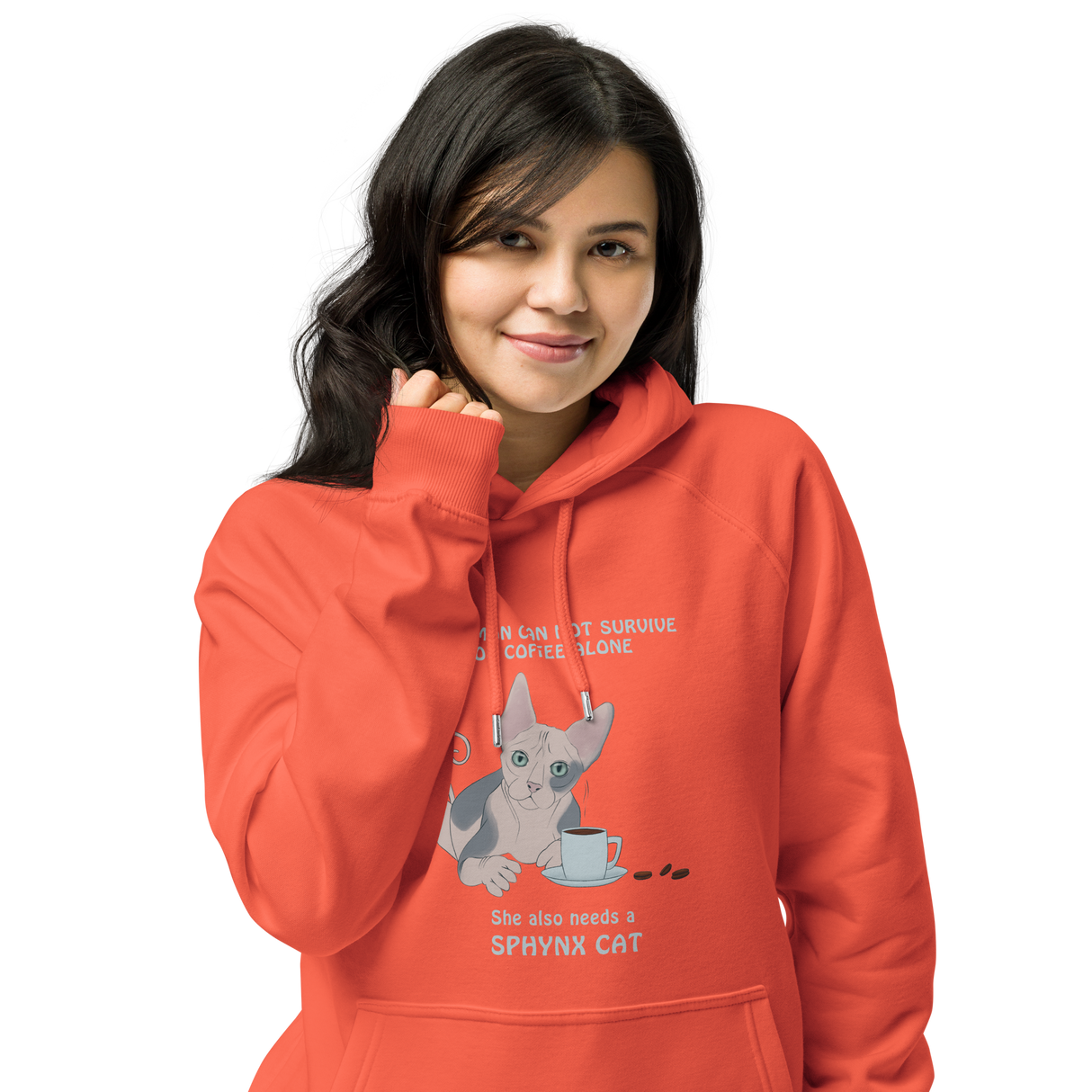 "WOMAN CAN'T SURVIVE ON COFFEE ALONE" ECO HOODIE from ReNewedPet