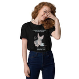 "WOMAN CAN'T SURVIVE ON COFFEE ALONE" WOMAN'S ECO TEE from ReNewedPet