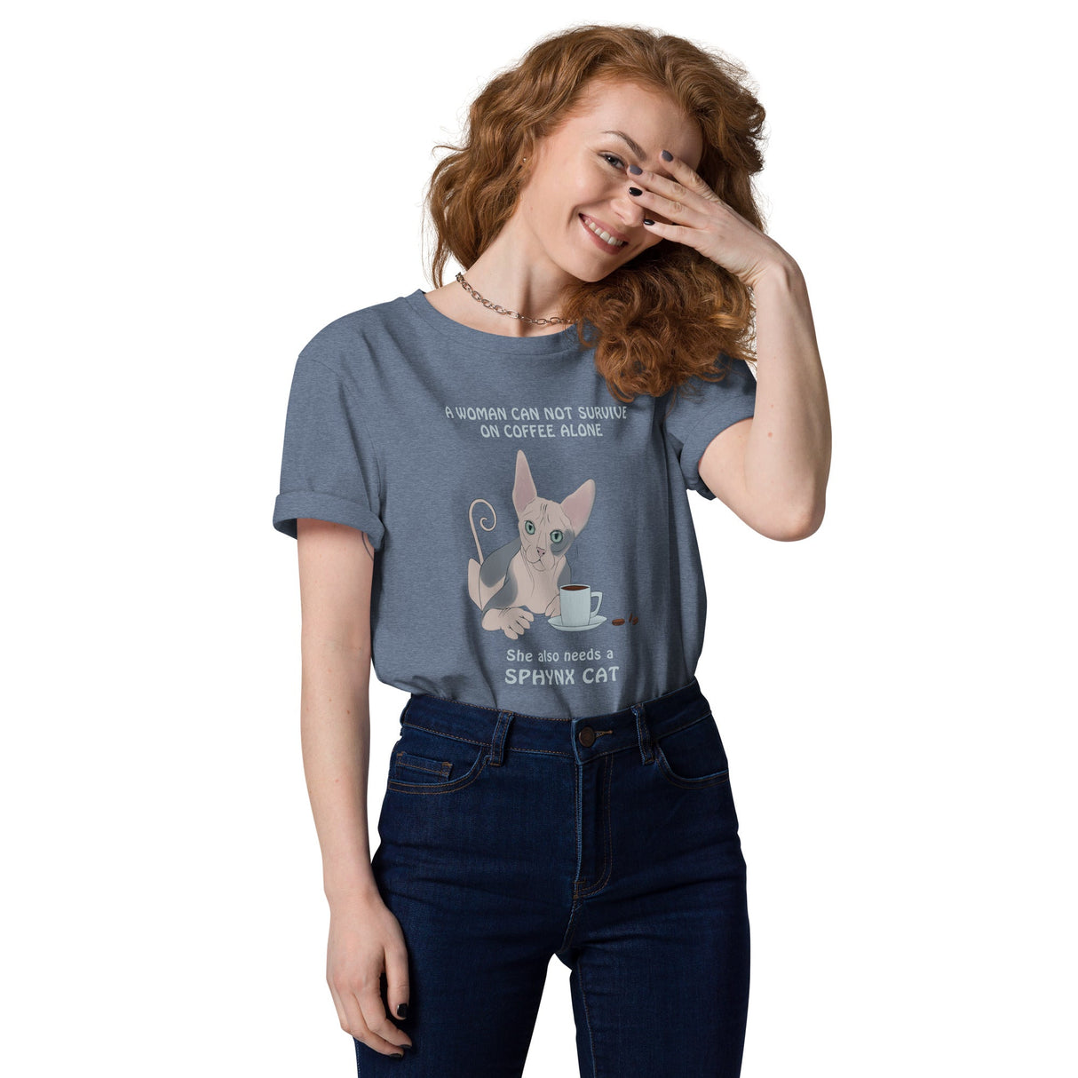 "WOMAN CAN'T SURVIVE ON COFFEE ALONE" WOMAN'S ECO TEE from ReNewedPet
