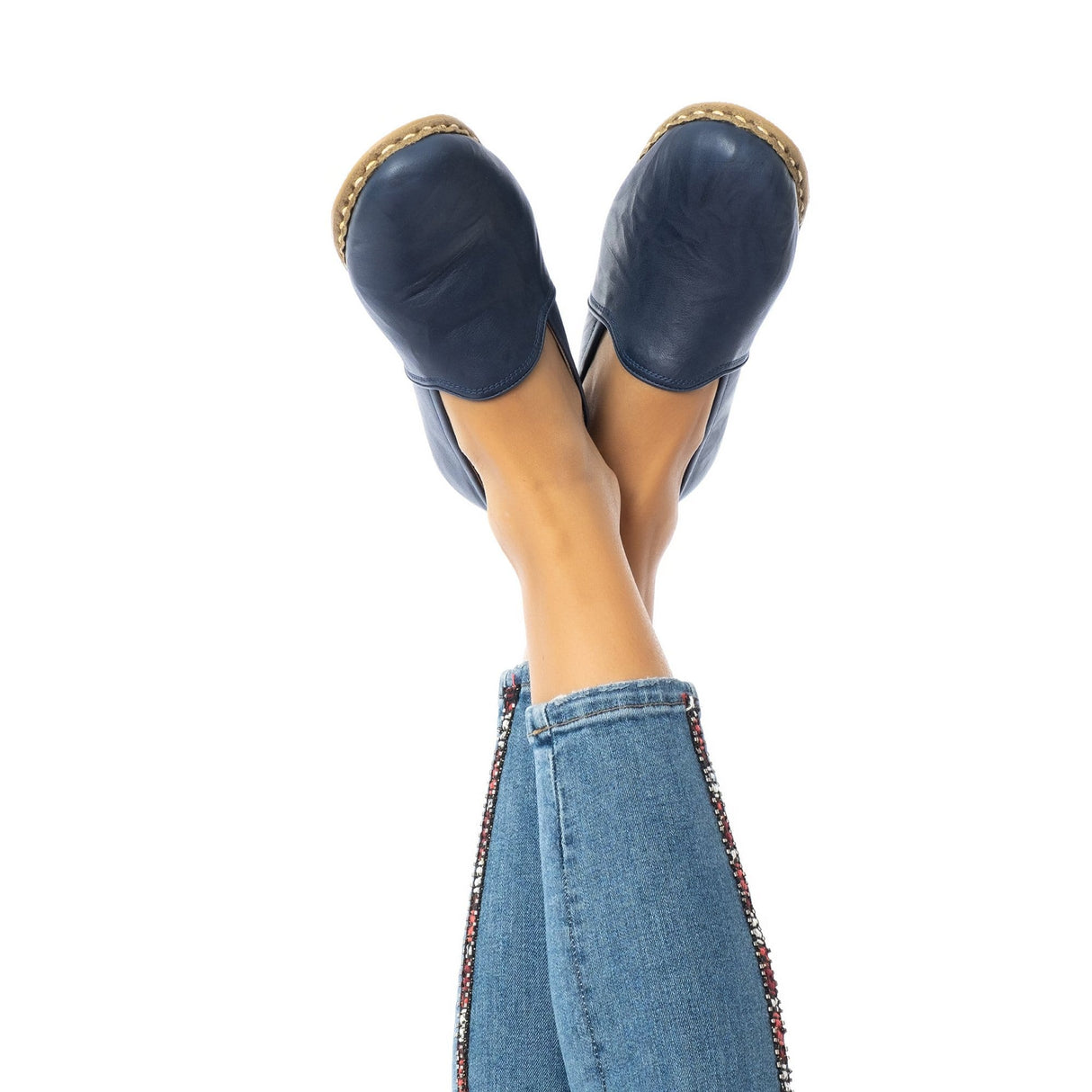 Men's Navy Slip On Shoes from Atlantis Handmade Shoes