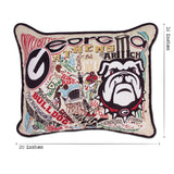 University of Georgia Collegiate Hand-Embroidered Pillow from Quirks!
