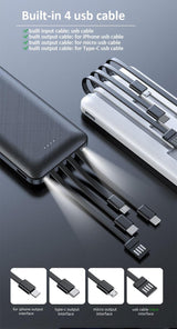 Portable Charger 10K mAh 3in1 Cables - Pack of 6 from Mila Lifestyle Accessories