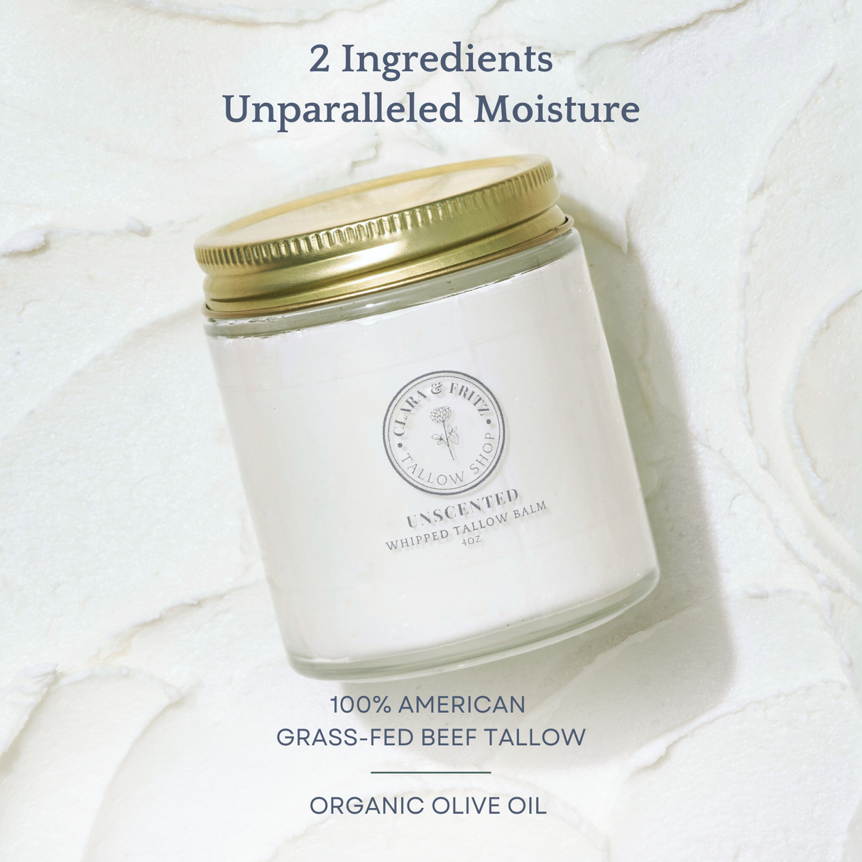 Unscented Whipped Tallow Balm from Clara & Fritz Tallow Shop