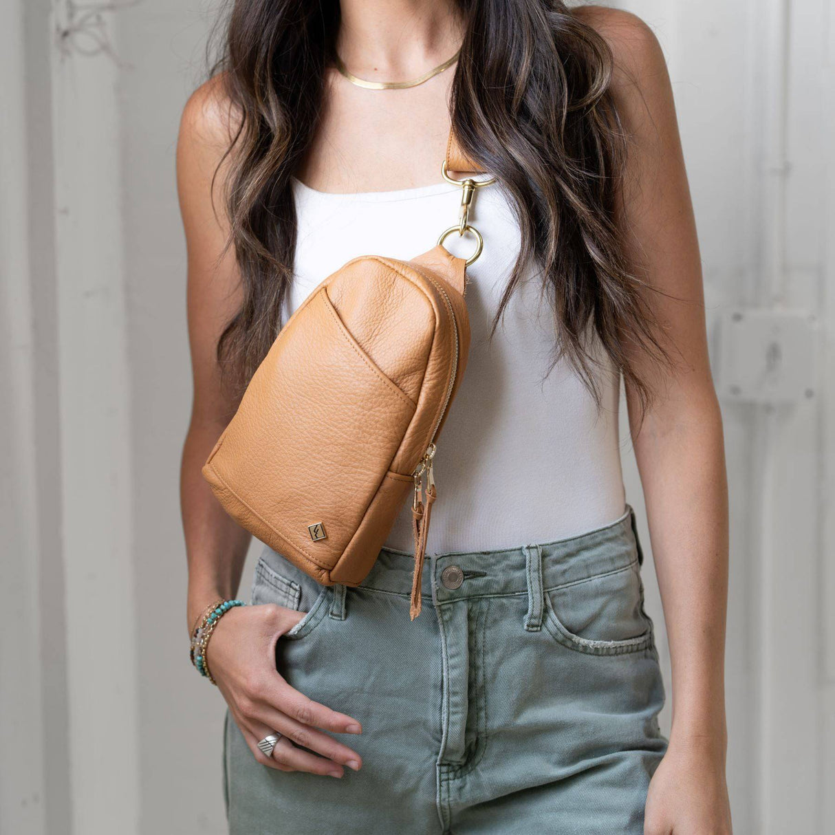 Sling Bag All for American from Lifetime Leather Co.