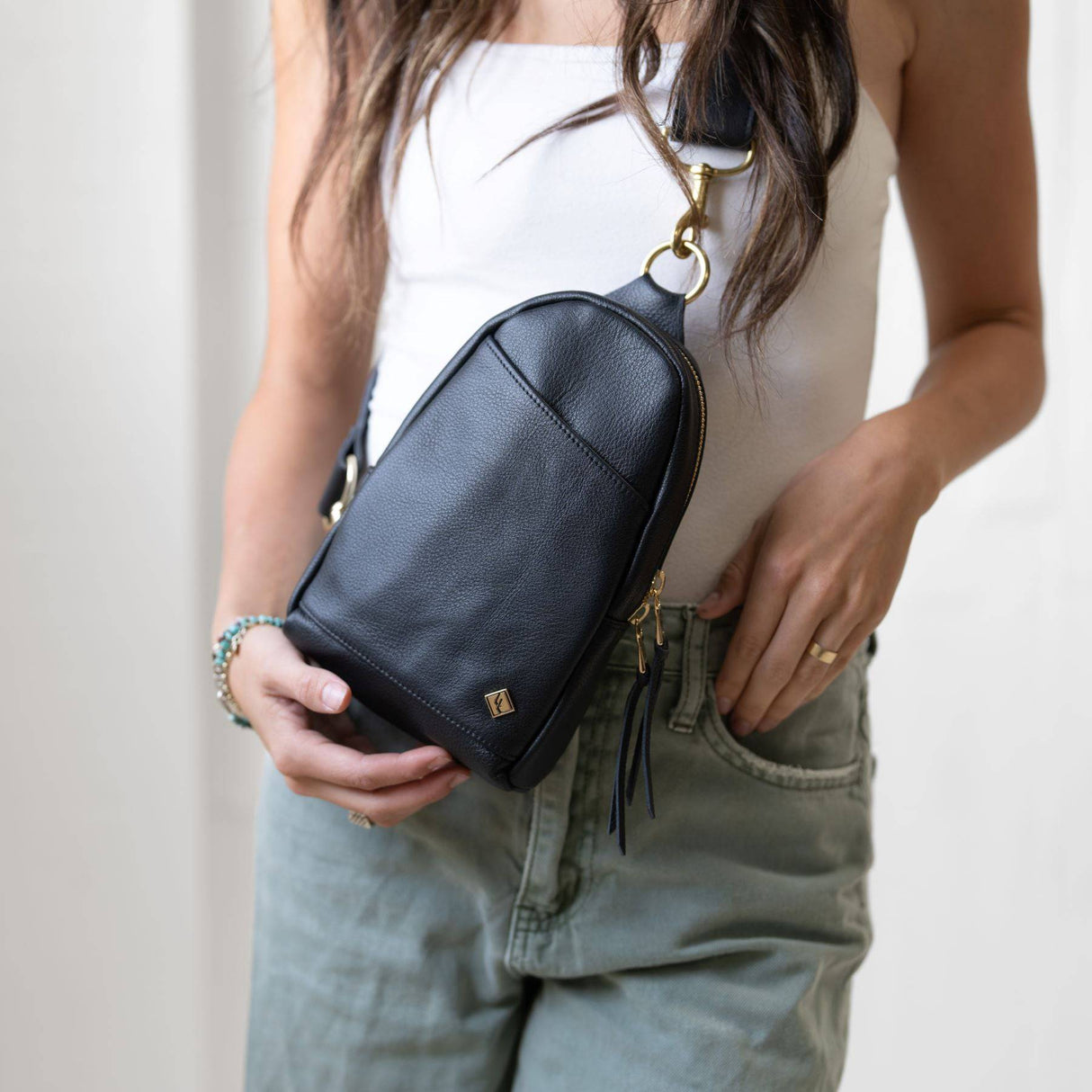 Sling Bag All for American from Lifetime Leather Co.