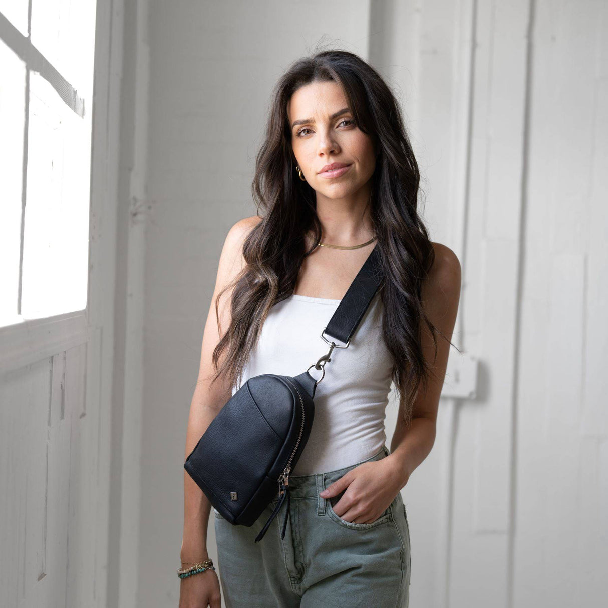 Sling Bag All for American from Lifetime Leather Co.