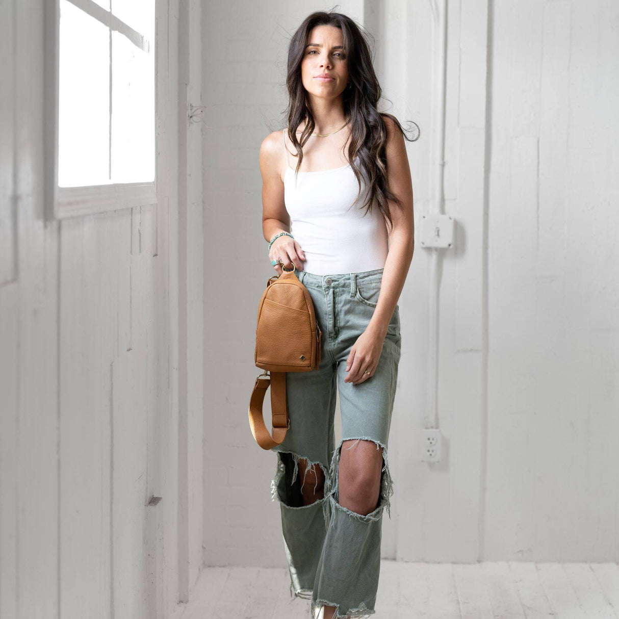 Sling Bag All for American from Lifetime Leather Co.