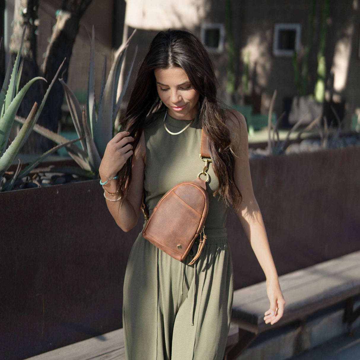 Sling Bag All for American from Lifetime Leather Co.