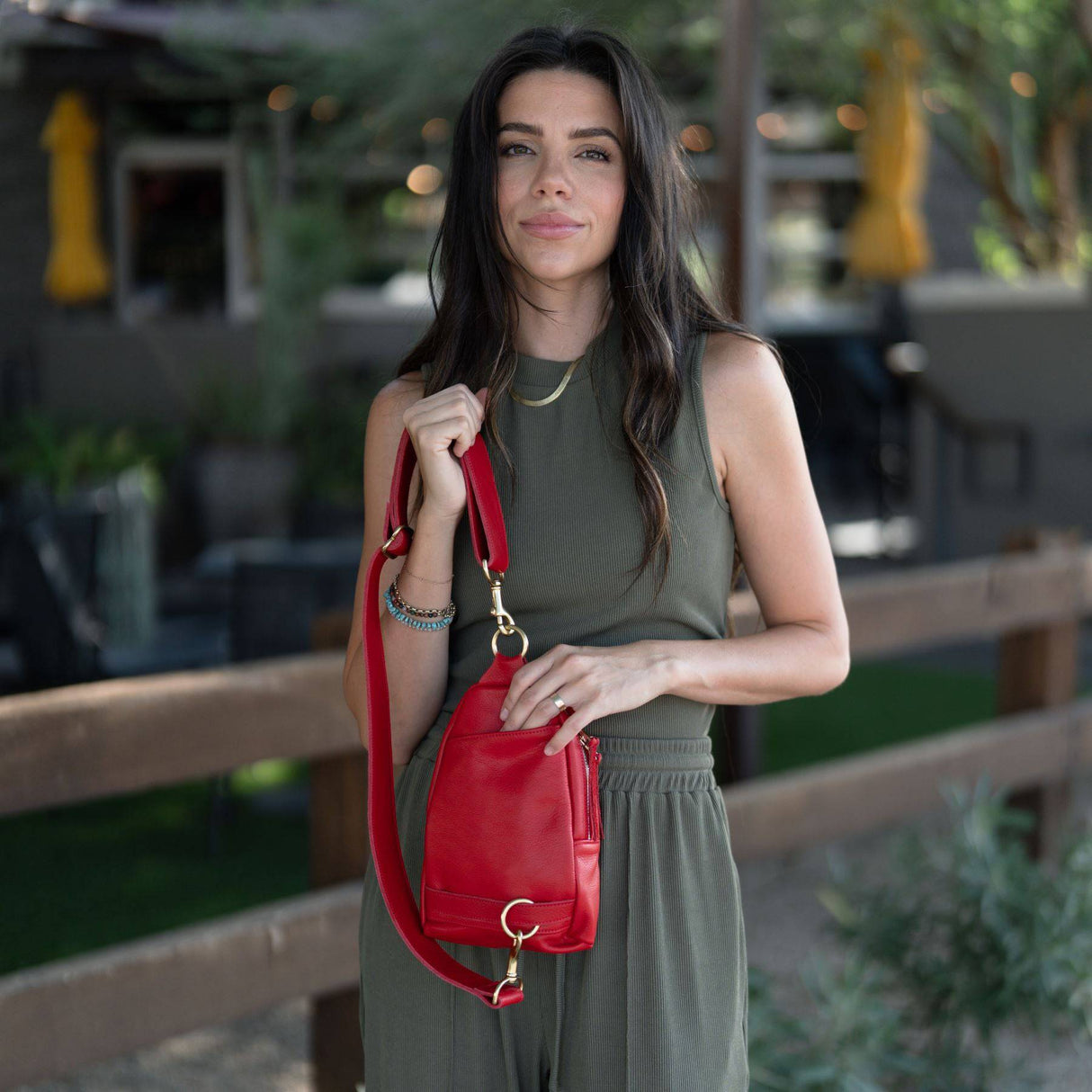 Sling Bag All for American from Lifetime Leather Co.