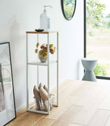 Two-Tier Display & Storage Shelf (31.5" H)  - Steel + Wood from Yamazaki Home