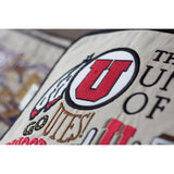 Utah, University of Collegiate Embroidered Pillow by CatStudio from Quirks!