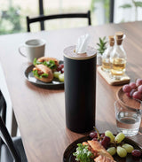 Round Tissue Case - Steel + Wood from Yamazaki Home