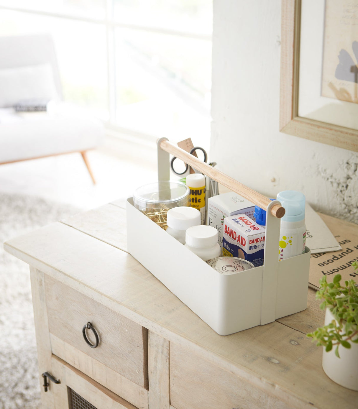 Storage Caddy - 2 Sizes - Steel + Wood from Yamazaki Home