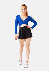 V-Neck Wrap Yoga Crop Top from London Rag International